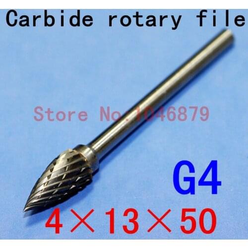 10 / box. Head: 4mm. Shank Diameter: 3mm. Carbide burrs, Carbide, Carbide rotary burrs, deburring tools. G4 * 13 * 50