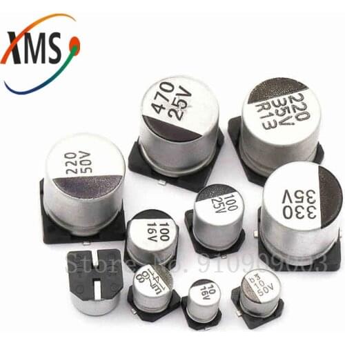10pcs SMD 10V 16V 25V 35V 47UF 50V 100UF 220UF 470UF 1000UF 10UF 22UF 330UF 2200UF 150UF Aluminum electrolytic capacitor