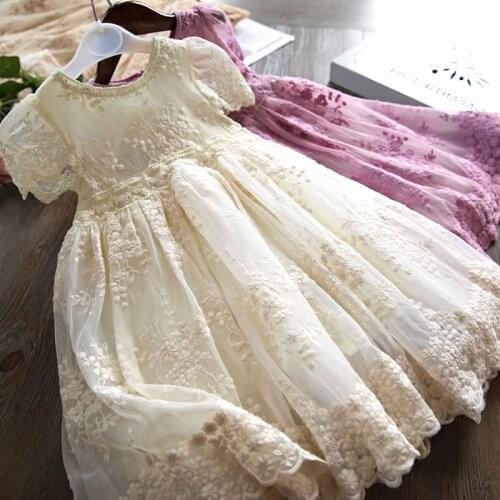 2021 Summer Girl Clothes Kids Dresses For Girls Lace Flower Dress Baby Girl Party Wedding Dress Children Girl Princess Dress