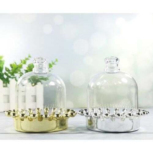 4 Pcs/set Creative Dessert Cupcake Holder Shape Silver Gold Color Transparent Candy Box Storage Boxed Wedding Party Decorations