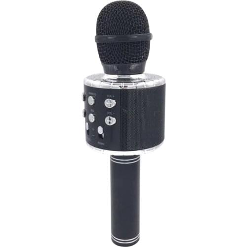 Wireless Bluetooth Speaker Home Mic Microphone Flash LED Light Handheld Microphone Mobile Phone Music Player
