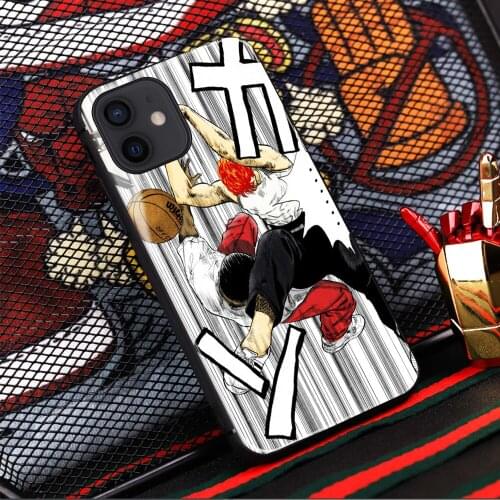 Slam dunk Tempered Glass Phone Case For iPhone 11 12 mini PRO MAX SE 2020 6 6s 7 8 Plus X XR XS