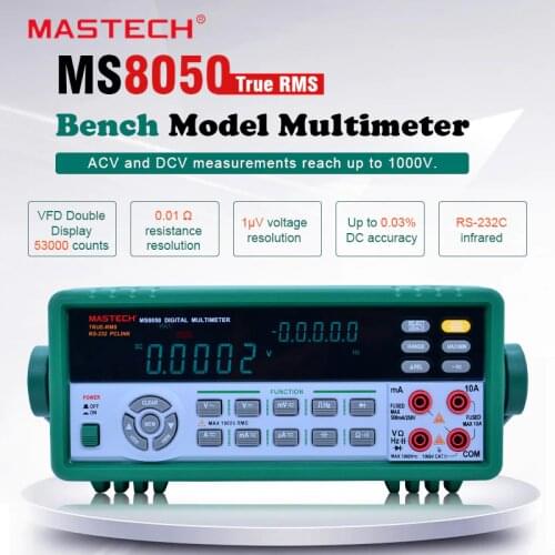 MASTECH MS8050 Digital Multimeter 53000 Counts Professional Desktop Auto Range Bench Top Multimeter High Accuracy True RMS
