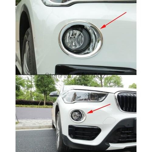 For BMW X1 2016 ABS Front Fog Light lights Cover Frame Trim Eyebrow Lamp Daytime Running Light Covers Car Styling