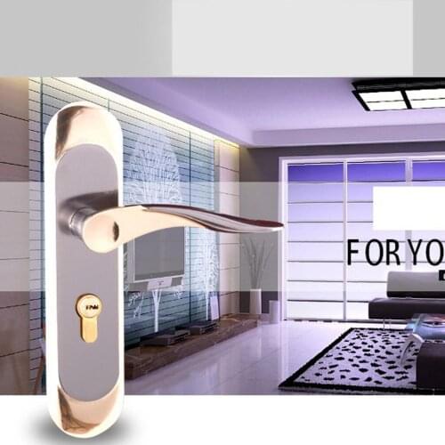 Door Handle Pair Levers on Plate Internal Latch Lock , Home Hardware #5