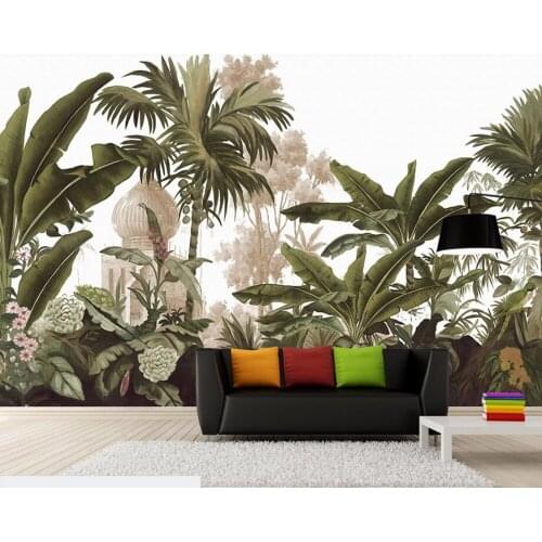 European retro nostalgic rainforest wallpaper papel de parede,living room TV sofa wall bedroom kitchen wall papers home decor