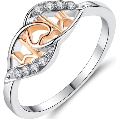 Glamour Mom Ring Lady Engagement Ring Zircon Metal Ring Colorful Decoration Set Party Wedding Married Ladies Jewelry Gift