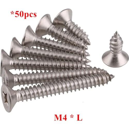 KA M4*6/8/10/12/16/20/25-50mm Flat Head Self Tapping Screws Cross Countersunk Phillips self-tapping screw SUS304