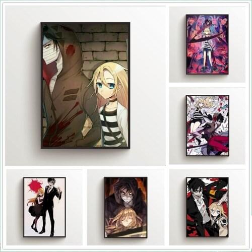 WTQ Canvas Painting Anime Posters Angels of Death Rachel Gardner Isaac Foster Wall Decor Wall Art Picture for Living Room Decor
