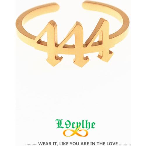 Gold Silver Color Angel Number Rings 444 333 222 111 888 777 555 666 Finger Ring Women Men Jewelry Anillos Mujer Free Shipping