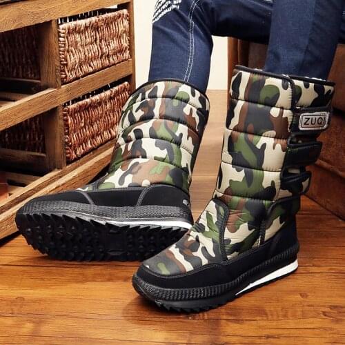 Men Boots Thickening Plush Snow Boots Winter Shoes Male Waterproof Winter Footwear Plus Size Work Winter Boots Chaussure Homme