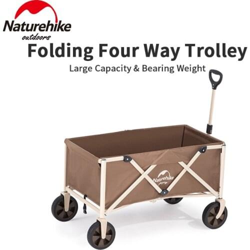 Naturehike Folding Trolley 130-170L Big Space 100-120Kg Bearing Portable Camping Outdoor Luggage Trolley Adjustable Pull Rod