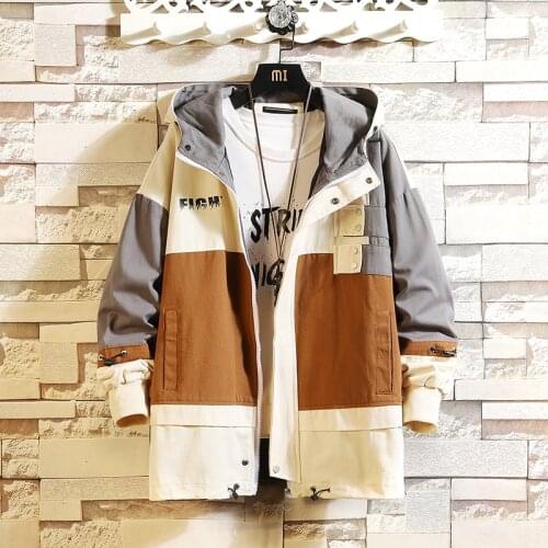 New 2021 Spring Autumn Patchwork Jackets MenS Classic Striped Casual Fashion Jacket Plus Asian Size M-4XL