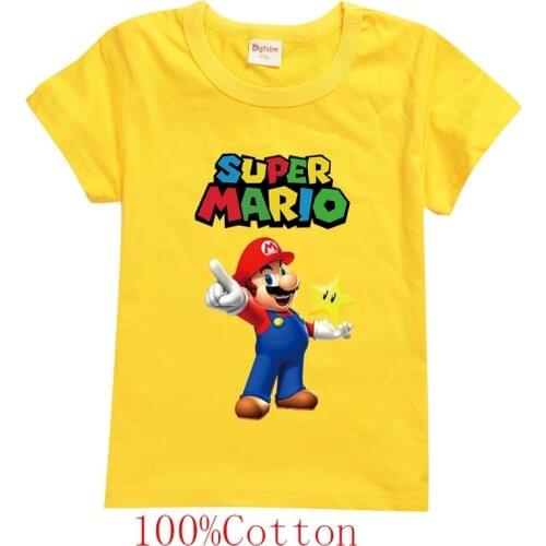 New 3D SUPER MARIO Kids T-Shirt Print Girls Funny Clothes Boys Costume Children 2021 Summer Tops Hot Game Kids Kawaii T-shirt