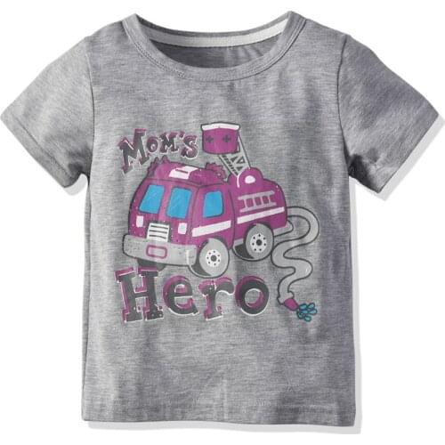 2020 New Arrival Kids Baby Boys Causal T Shirts Cartoon Print Short Sleeve Car T-shirt Children Clothes For Boy