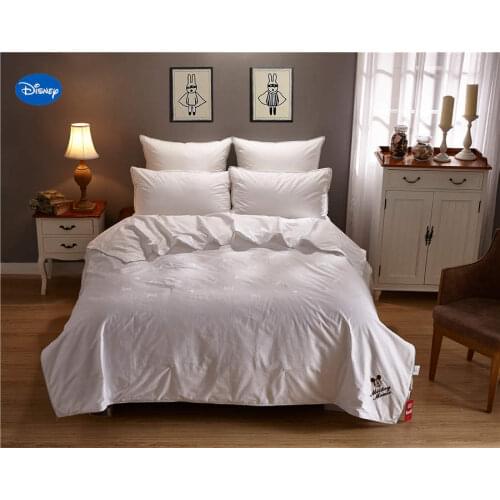 Mickey mouse printed quilt mulberry silk comforter twin queen size embroidered duvet filler kids adult bedroom decor gift