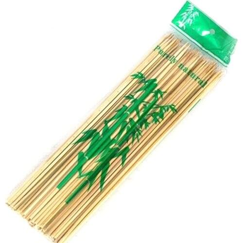 Outdoor barbecue natural bamboo sticks disposable utensils rotisserie bbq accessories grilling wood chips