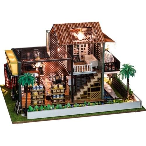 Gifts New Brand DIY Doll Houses Wooden Doll House Unisex dollhouse Kids Toy Furniture Miniature crafts