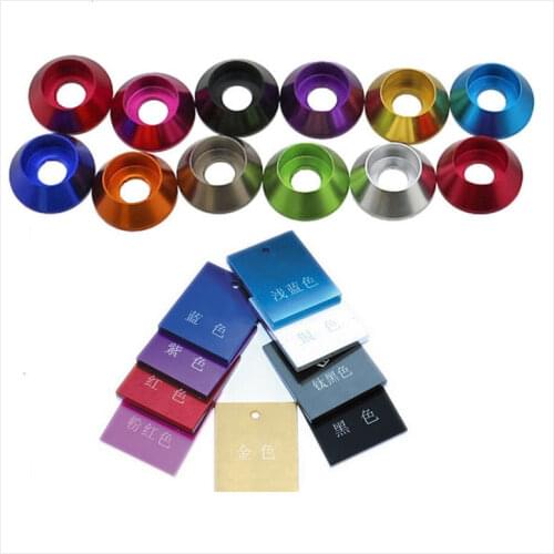 Aluminum alloy washer Colorful for cylinder head cup head hex socket screw bolt washer M2 M3 M4 washer meson model