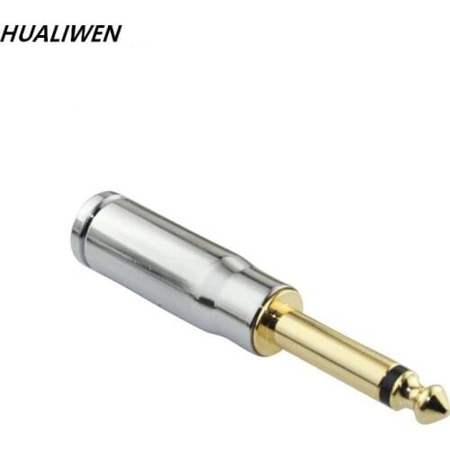 6.5mm Large Diameter Solder Gold Plated Plug 6.35 Mono Plug Dual Channel Audio Plug