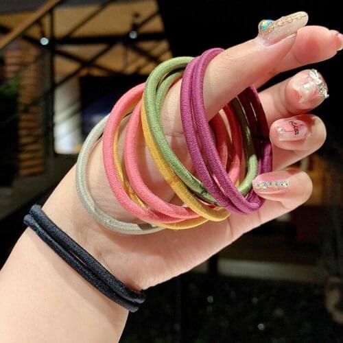 10pcs/set Colorful Nylon Small Elastic Hair Bands Sweet Candy Ponytail Holder For Women Girls Kids Fashion Hair Tie Accessories
