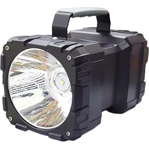Handheld LED Spotlight Dual Waterproof Head Searchlight USB Rechargeable Flashlight Super Bright Work Lighting For Outdoor