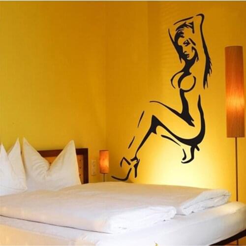 Sexy naked women removable vinyl wall decal stickers for bar bathroom wall decor free shipping5047