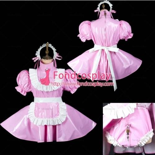 Sissy maid pvc dress lockable Uniform cosplay costume Tailor-made[G2418]
