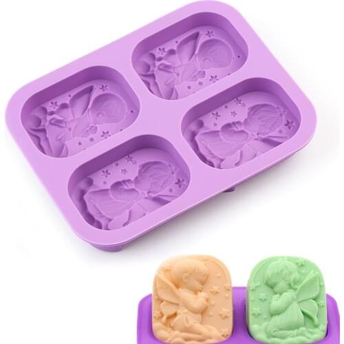 Silicone Soap Mold angle Shaped 4 Hole Square Soap Mold Arts And Crafts Chocolate Cake Molding Hand Making Tools
