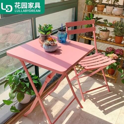 Folding garden chairs outdoor metal Wrought iron patio furniture set Outdoor white chairs leisure Back of a chair garden stool