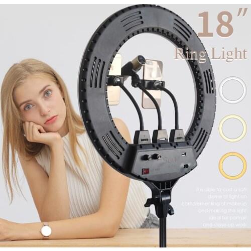 SLOJP 18 inch Led Ring Light Kit with Tripod,Ring Fill Light for Makeup Youtube,TikTok,photographic lighting (R480)