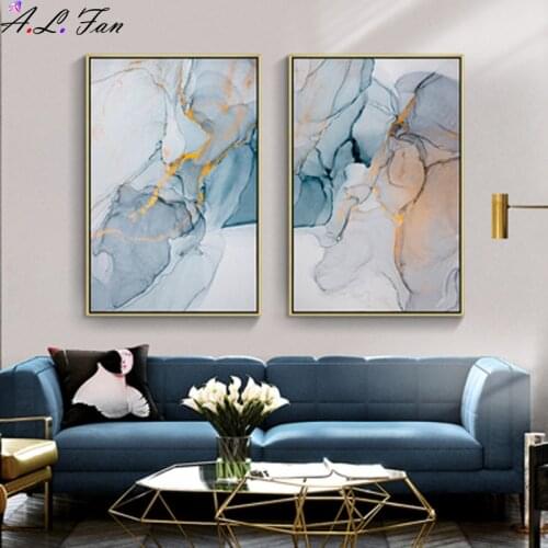Modern abstract canvas frame, blue marble poster, wall art, Nordic painting, posters and prints, wall pictures for living room d