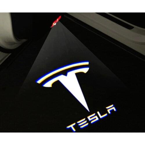 2pcs for Tesla Model S 3 X Y Led The latest upgrade Non-fade Car Door Welcome Light logo Projector Laser lamp Ghost Shadow light