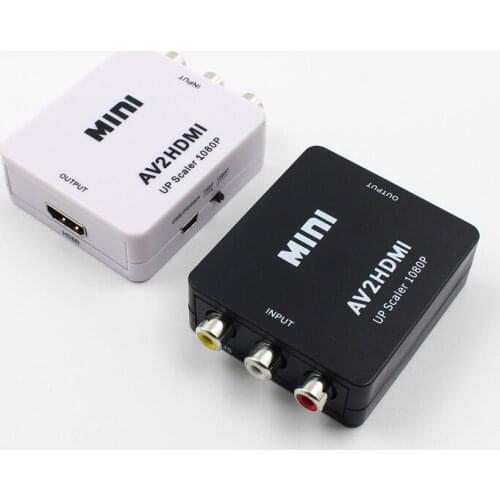 AV2HDMI 1080P HDTV Video adapter mini AV to HDMI Converter CVBS+L/R RCA TO HDMI For Xbox 360 PS3 PC360 With retail packaging