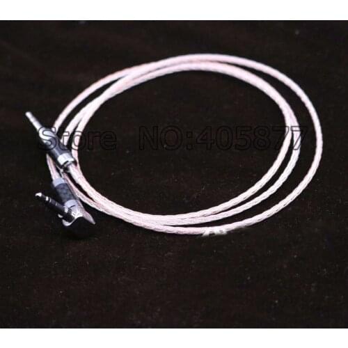 High quality copper and silver mixed braid 3.5MM Stereo Audio Cable headphone upgrade cable Right Angled Plug to straight Plug