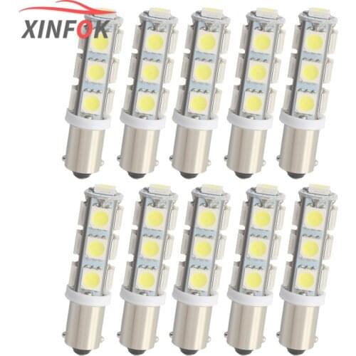 10 PCS Car LED Light BA9s Bulbs Turn Signal DC 12V 5050 SMD Reverse License Plate Lights