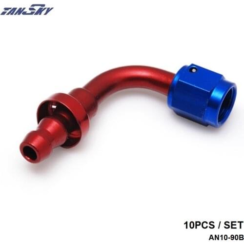 10pcs /set 90Degree High Performance -AN10 Hose End Fitting Aluminum Oil cooler hose fitting AN10-90B