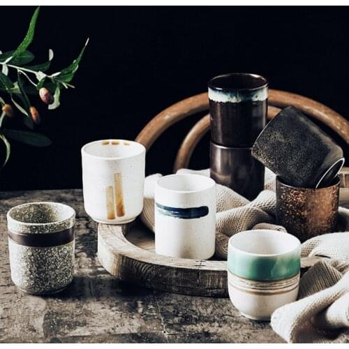 200ml Japanese Style Espresso Cup Coffee Cups Ceramics Mugs Cafe Latte Kungfu Teacup Retro Coffeeware