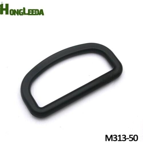 50pcs 50mm 2inch black adjustable buckles plastic slider buckle D ring backpack webbing straps M313-50