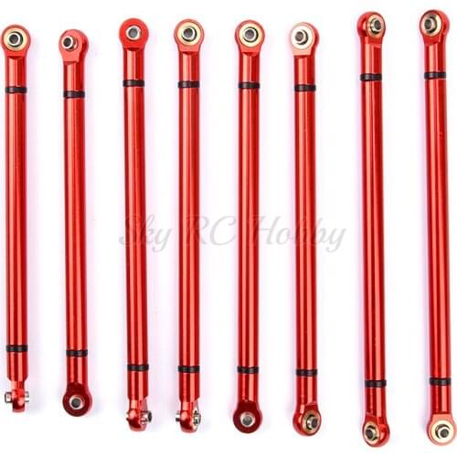 8pcs/lot Aluminum Alloy Link Rod 313MM Wheelbase for 1/10 RC Car Crawler Axial SCX10