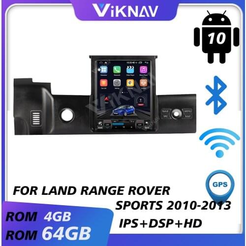 Car gps navi video multimedia player for land range rover sports 2010-2013 android auto radio car audio vertical screen