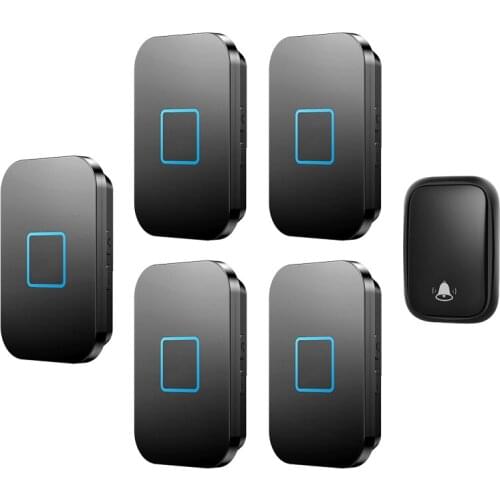 CACAZI Wireless Self-powered Doorbell Waterproof 150M Remote 1 Button 5 Receiver LED Smart Home Calling Doorbell Home Security