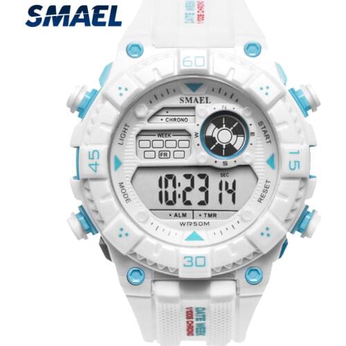White Watch Sport Watches for Men Waterproof SMAEL Mens Army Watches Military Digital 1439 Sport Quartz Digital Watch Male Clock