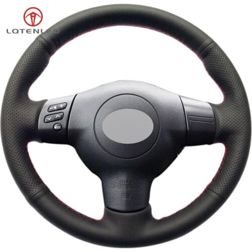 LQTENLEO Black Artificial Leather Car Steering Wheel Cover for Toyota Corolla 2004-2006 Caldina 2002-2007 RAV4 (US) 2004-2005