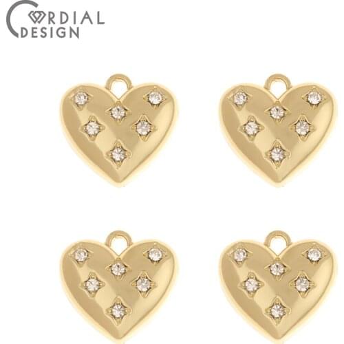 Cordial Design 100Pcs 16*15MM Jewelry Accessories/Earrings Pendants/Heart Shape/Jewelry Findings & Components/Imitation Pearl