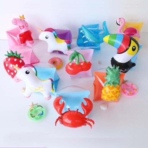 2021 Swimming Arm Ring unicorn Flamingo Inflatable Pool float for 2-7 years old Floatation Sleeves Swimming Arm Float Children