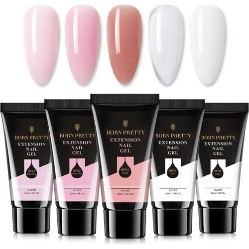 BORN PRETTY UV Gel Nail Polish 30ml Acrylic Quick Building Extension Gel Clear Jelly Soak Off Gel Varnish Nail Art Design