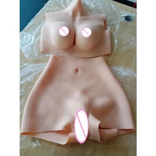 6G D CUP Cotton Filler Upgrade Fake Artificial Boobs Breast Forms and Vagina Panties Crossdresser Shemale Drag Queen Transgender