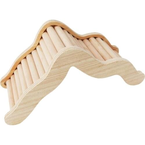 Hamster Climbing Ladder Small-Sized Wooden Bridge Ramp Habitat Decor for Gerbil Rat Mouse Degus and Other Small Animals