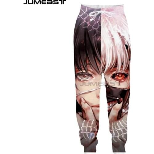 Jumeast Brand Men/Women 3D Printed Anime Tokyo Ghoul Casual Long Pants Sport Pullover Length Sweatpants Fashion Trousers